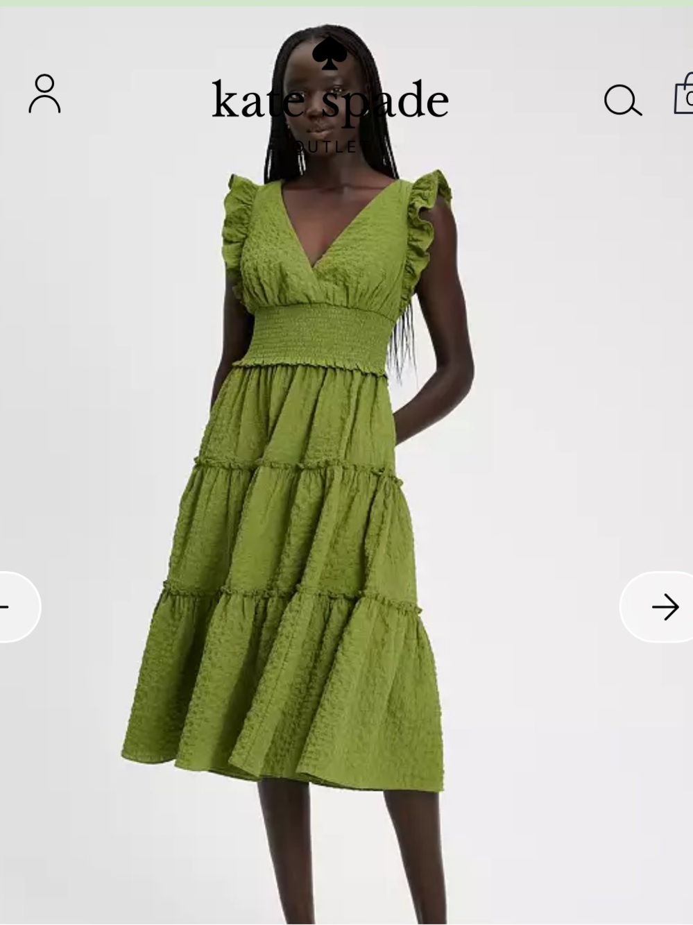 NWT Kate Spade Tiered Flutter Sleeve Dress Fairytale Green Small Size SOLD OUT